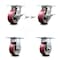 Service Caster 5 Inch Poly on Aluminum Caster Brakes/Swivel Locks and 2 Rigid SCC, 2PK SCC-35S520-PAR-SLB-BSL-2-R-2 - alternate 1